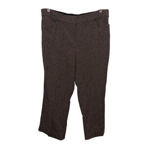 Briggs Womens Brown Tweed Straight-Leg Dress Pants Size 18